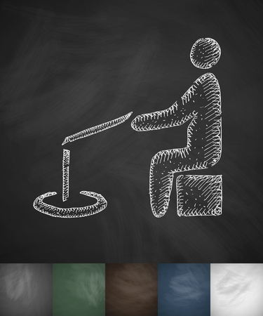 fisherman icon. Hand drawn vector illustrationのイラスト素材