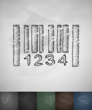 barcode icon. Hand drawn vector illustrationのイラスト素材