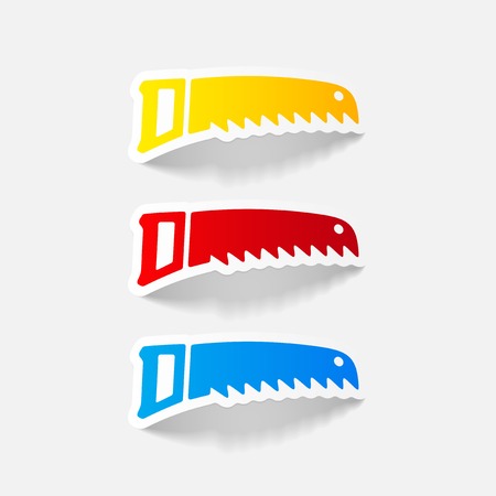 realistic design element: hand sawのイラスト素材