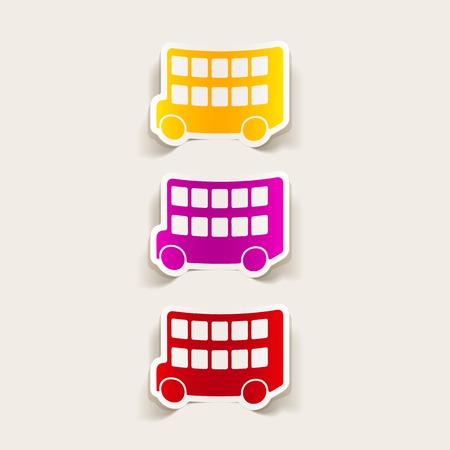 realistic design element: bus double deckerのイラスト素材