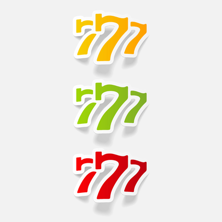 realistic design element: three sevenのイラスト素材