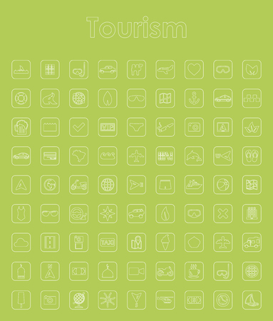 Set of tourism simple iconsのイラスト素材