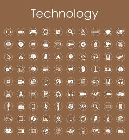 Set of technology simple iconsのイラスト素材