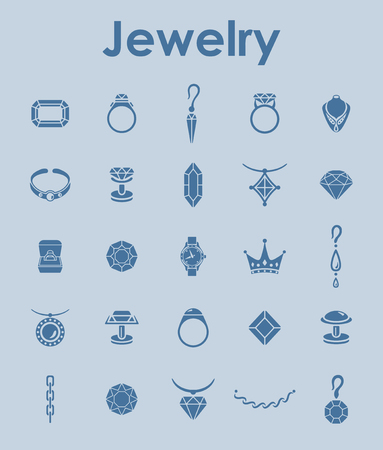 Set of jewelry simple iconsのイラスト素材