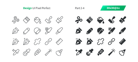 Graphic Design UI Pixel Perfect Well-crafted Vector Thin Line And Solid Icons 30 1x Grid for Web Graphics and Apps. Simple Minimal Pictogram Part 2-4のイラスト素材