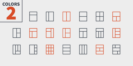 Layout UI Pixel Perfect Well-crafted Vector Thin Line Icons. Ready for Web Graphics and Apps with Editable Stroke.のイラスト素材