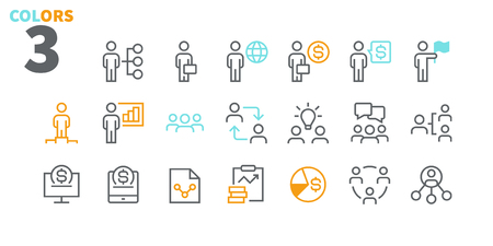 Business UI Pixel Perfect Well-crafted Vector Thin Line Icons 48x48 Ready for 24x24 Grid for Web Graphics and Apps with Editable Stroke. Simple Minimal Pictogram Part 4-6のイラスト素材