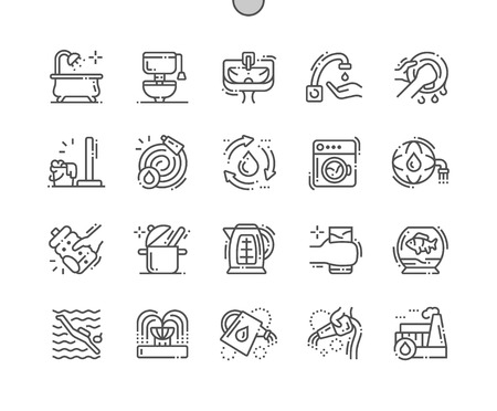 Water consumption Well-crafted Pixel Perfect Vector Thin Line Icons 30 2x Grid for Web Graphics and Apps. Simple Minimal Pictogramのイラスト素材