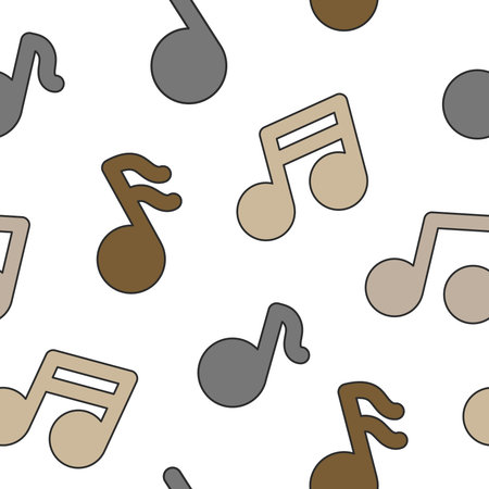 Musical notes. Seamless pattern. Hand drawn style. Vector drawing. Design ornaments.のイラスト素材