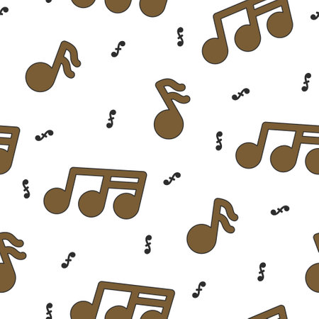 Musical notes. Seamless pattern. Hand drawn style. Vector drawing. Design ornaments.のイラスト素材