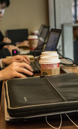 office man in coffee shop