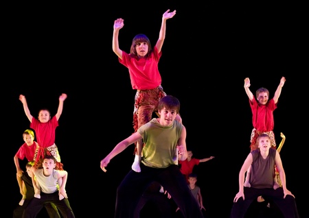 School-theatre of Modern dance POTOKI, Dnepropetrovsk, Ukraine -June 2, 2011, Summer Entertainment...