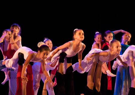 DNEPROPETROVSK,UKRAINE - JUNE 5, 2012 - School-theatre of Modern dance POTOKI,Dnepropetrovsk.General...
