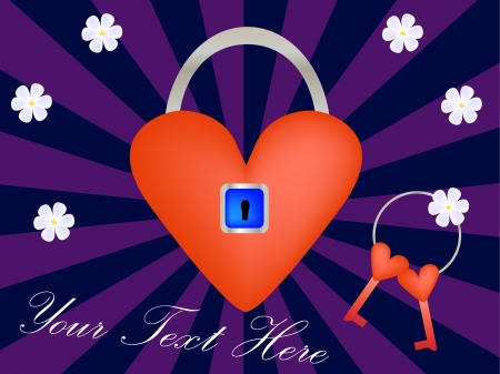 locked heart のイラスト素材