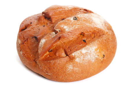 Rye fresh bread isolated on white backgroundの写真素材