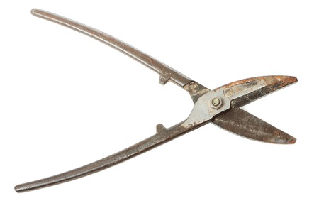 Old pliers isolated on white background. Stock photo