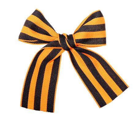 St. George ribbon in shape of bow isolated on white backgroundの写真素材