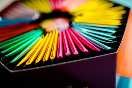 Abstract background. Colorful tea paper bagsの写真素材