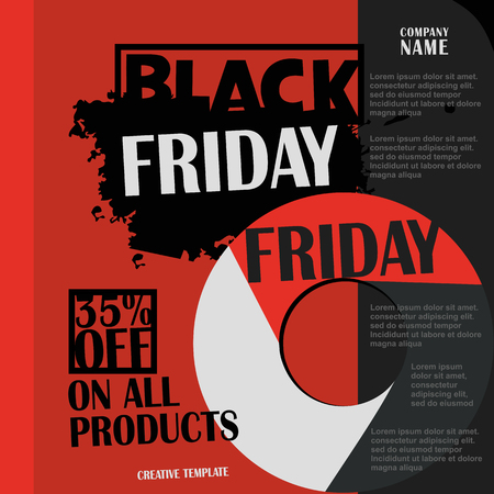 Black Friday, Big Sale, creative template on flat designのイラスト素材