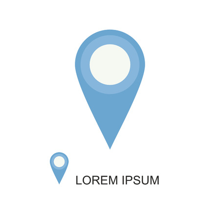 Blue geolocation vector icon on white backgroundのイラスト素材