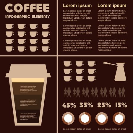 Coffee infographic elements types of coffee drinks, vectorのイラスト素材