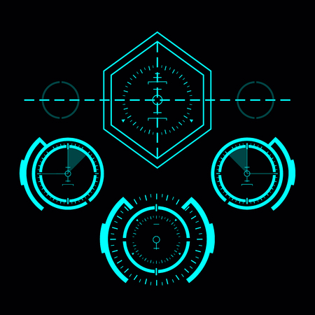 Futuristic green virtual graphic touch user interfaceのイラスト素材