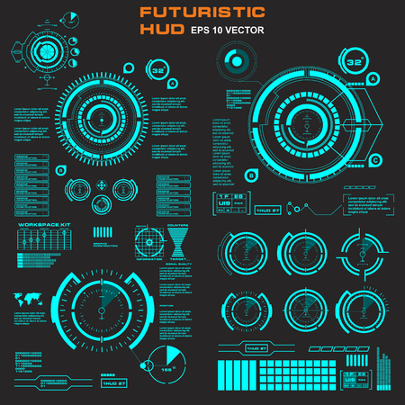 Futuristic green virtual graphic touch user interfaceのイラスト素材