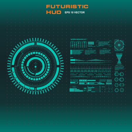 Futuristic green virtual graphic touch user interfaceのイラスト素材