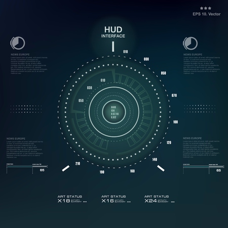 Futuristic blue virtual graphic touch user interfaceのイラスト素材