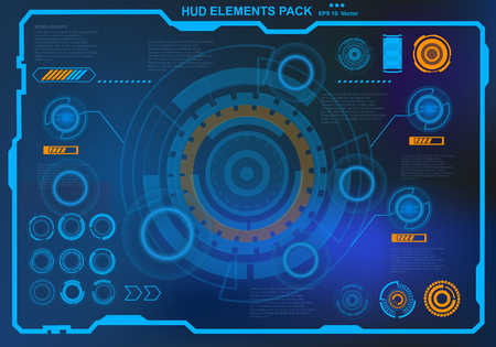 Futuristic virtual graphic touch user interface, targetのイラスト素材