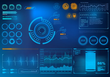 Futuristic virtual graphic touch user interface, targetのイラスト素材
