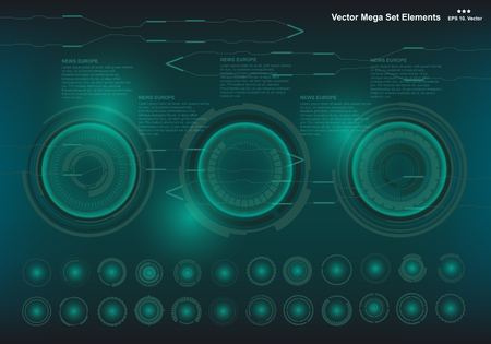 Futuristic virtual graphic touch user interface, targetのイラスト素材