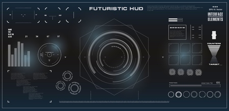 Futuristic virtual graphic touch user interface, targetのイラスト素材