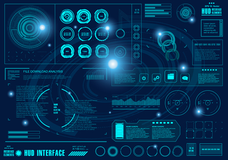 Futuristic virtual graphic touch user interface, HUDのイラスト素材
