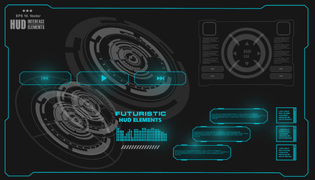 Futuristic virtual graphic touch user interface, HUDのイラスト素材