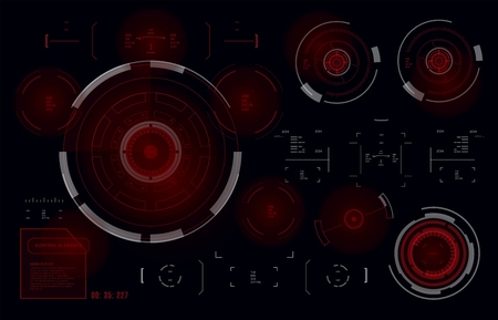 Futuristic virtual graphic touch user interface, HUDのイラスト素材