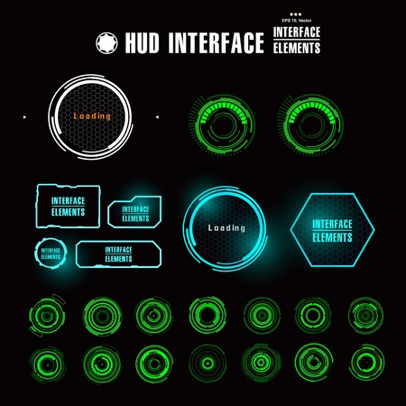 Futuristic virtual graphic touch user interface, HUDのイラスト素材