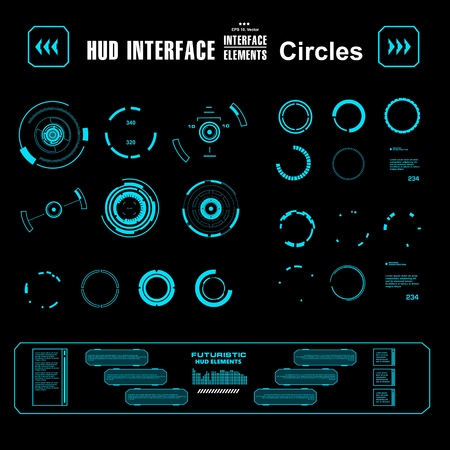Futuristic virtual graphic touch user interface, HUDのイラスト素材