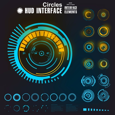 Futuristic virtual graphic touch user interface, HUDのイラスト素材