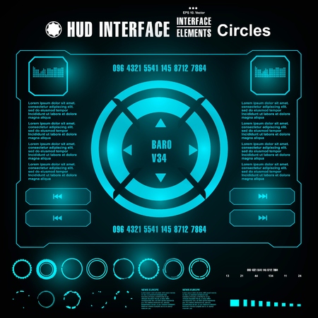 Futuristic virtual graphic touch user interface, HUDのイラスト素材