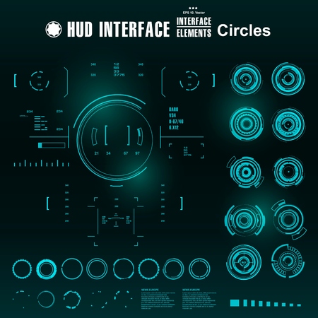 Futuristic virtual graphic touch user interface, HUDのイラスト素材
