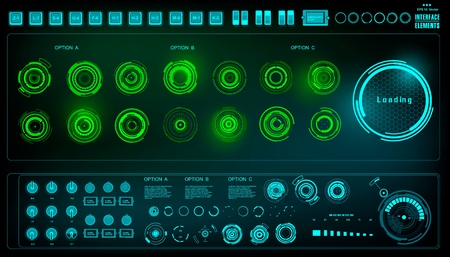 Futuristic virtual graphic touch user interface, HUDのイラスト素材