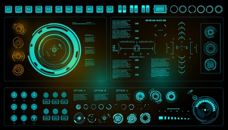 Futuristic virtual graphic touch user interface, HUDのイラスト素材