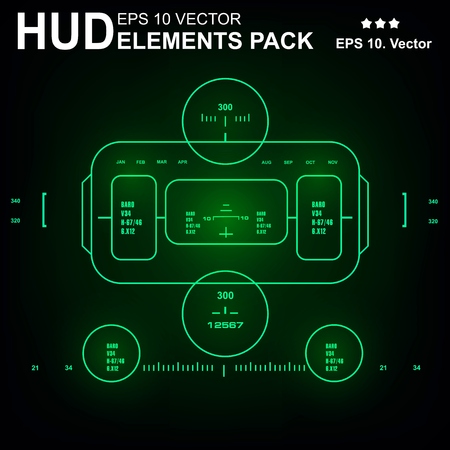 Futuristic virtual graphic touch user interface, HUDのイラスト素材