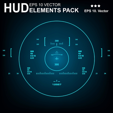 Futuristic virtual graphic touch user interface, HUDのイラスト素材
