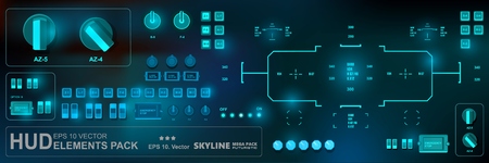 Futuristic virtual graphic touch user interface, HUDのイラスト素材