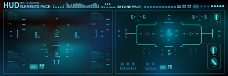 Futuristic virtual graphic touch user interface, HUDのイラスト素材
