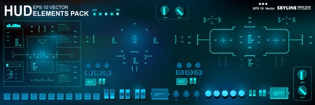 Futuristic virtual graphic touch user interface, HUDのイラスト素材