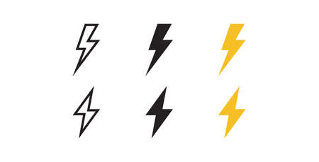 Lightning and voltage flat vector illustration.