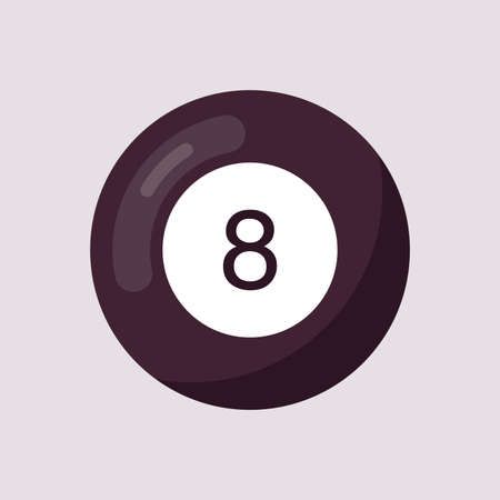 Black billiard ball and pool game flat vector illustration.のイラスト素材